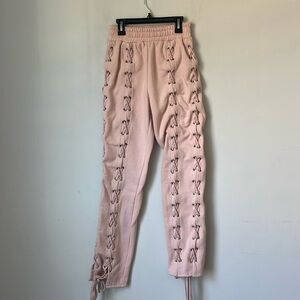 Allure Pink Lace-Up Pants